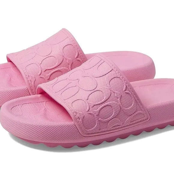 Coach Sport Logo Pink Slides - Picture 1 of 3
